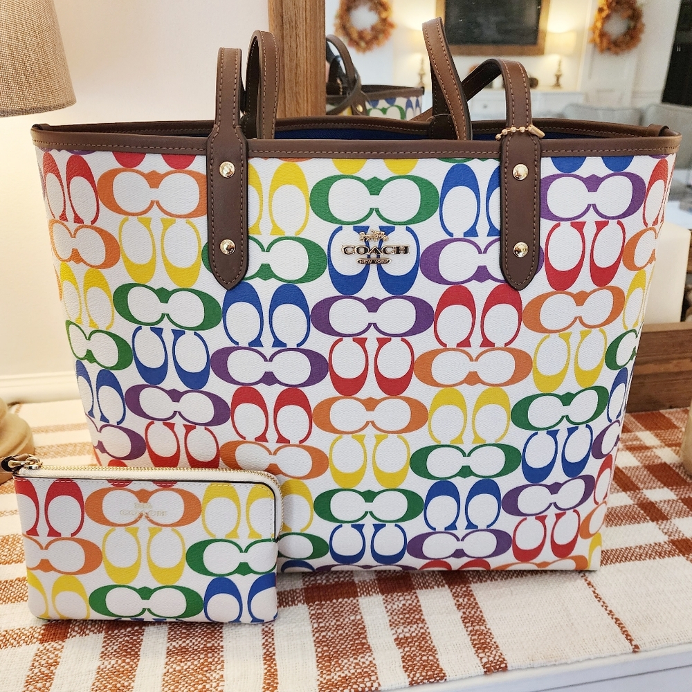 Coach Rainbow Tote and Wristlet